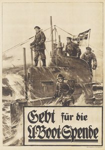 Give to the Submarine Donation. Poster by Willy Stöwer