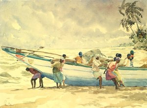 Launching the netboat by Wilson Clive