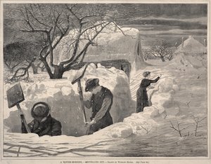 A Winter Morning, - Shovelling Out by Winslow Homer
