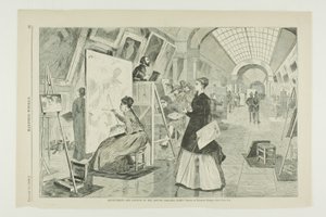 Art Students and Copyists in the Louvre Gallery, Paris by Winslow Homer