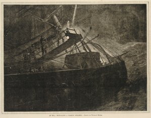 At Sea - Signalling a Passing Steamer by Winslow Homer