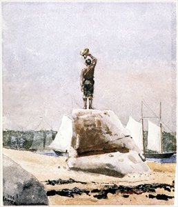 Boy Hailing Schooners by Winslow Homer