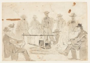 Campfire with Soldiers by Winslow Homer
