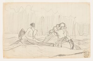Canoe with Three Men by Winslow Homer