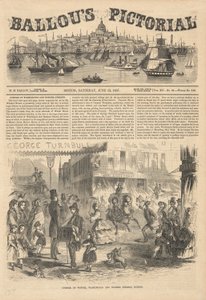 Corner of Winter, Washington, and Summer Streets, Boston, from Ballou by Winslow Homer