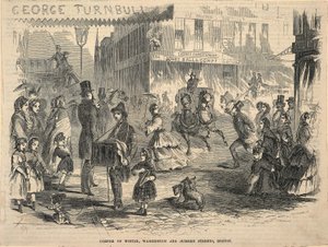 Corner of Winter, Washington and Summer Streets, Boston by Winslow Homer