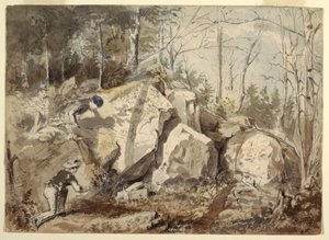 Setting a Squirrel Trap, ca. 1855 by Winslow Homer