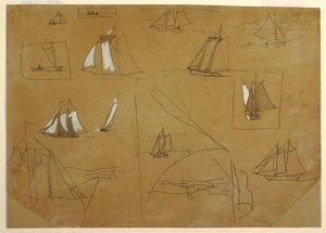 Sketches of Sailing Boats, Cullercoats, England, 1881–82 by Winslow Homer