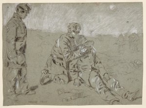 Soldier Giving Water to a Wounded Companion, 1864 by Winslow Homer