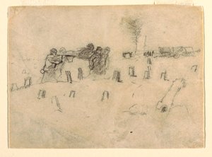 Stretcher Bearers Carrying a Soldier, probably 1862