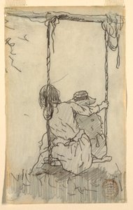 Two Girls in a Swing, 1879