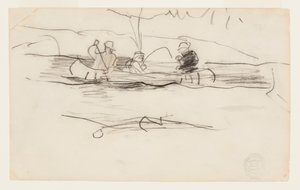 Fisherman and Two Other Men in a Canoe by Winslow Homer