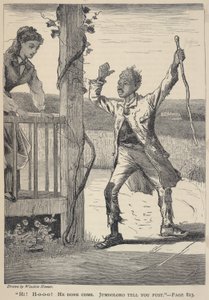 Hi! H-o-o-o! He Done Come. Jumboloro Tell You Fust. by Winslow Homer