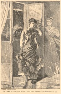 In Came a Storm of Wind, Rain and Spray - and Portia, from The Galaxy, December 1869 by Winslow Homer