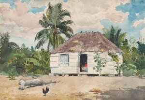Native Hut at Nassau by Winslow Homer