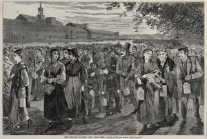 New England Factory Life - Bell-Time, 1868