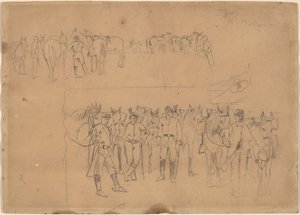 Officers and Horses at Rest by Winslow Homer