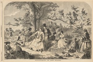 Picnicking in the Woods, from Harper by Winslow Homer
