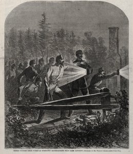Rebels Outside Their Works at Yorktown Reconnoitering with Dark Lanterns, 1862
