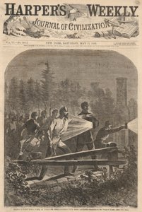 Rebels Outside Their Works at Yorktown Reconnoitering with Dark Lanterns, from Harper by Winslow Homer