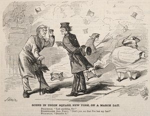 Scene in Union Square, New York, on a March Day by Winslow Homer