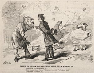 Scene in Union Square, New York, on a March Day by Winslow Homer