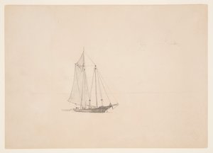 Schooner with Dinghy by Winslow Homer