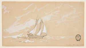 Schooner with Three Dories by Winslow Homer