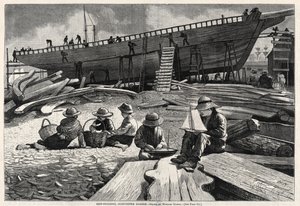 Ship-Building, Gloucester Harbor, 1873 by Winslow Homer