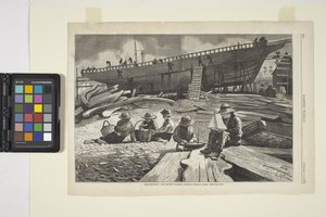 Ship Building, Gloucester Harbor by Winslow Homer