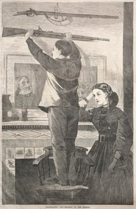 Thanksgiving Day - Hanging up the Musket by Winslow Homer