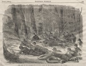 The Army of the Potomac - Our Outlying Picket in the Woods by Winslow Homer