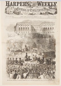 The Inaugural Procession at Washington Passing the Gate of the Capitol Grounds, from Harper