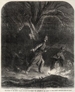 The Picket of the Tenth Indiana Regiment Discovering the Approach of the Rebels