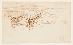 Two Dories Being Launched, England by Winslow Homer