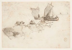 Two Fishing Boats with Sails, Cullercoats, England