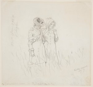 Two Girls in a Field by Winslow Homer