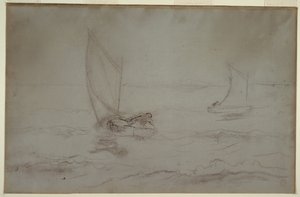 Two Sloops Sailing by Winslow Homer