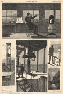 Watch-Tower, Corner of Spring and Varick Streets, New York, from Harper by Winslow Homer