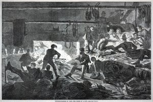Winter-quarters in Camp--The Inside of a Hut by Winslow Homer