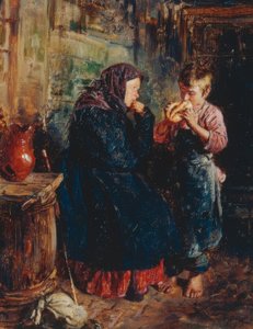Old Woman and Boy with Bread