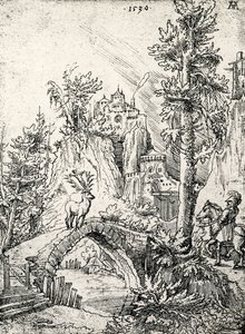 St. Hubertus in Front of the Stag Miracle by Wolf Huber