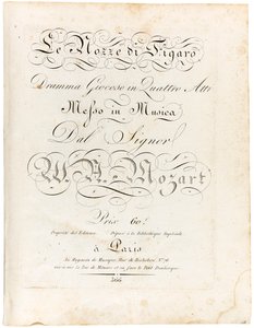 Cover of the Score Le nozze di Figaro