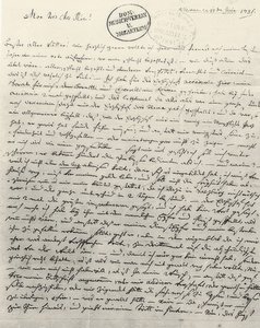 Autograph Letter to His Father. Vienna, June 13, 1781