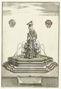 Hexagonal Basin on a Raised Platform with Steps (Architectura Curiosa Nova) by Wolfgang Kilian