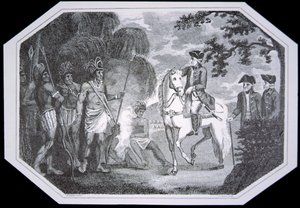 General Burgoyne and the Indians in 1777, engraved by J. Taylor, from 