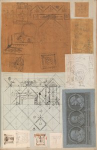 Page from a Scrapbook Containing Drawings and Several Prints of Architecture by Workshop of Charles Percier, Workshop of Pierre