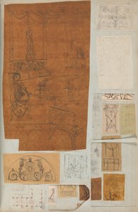 Page from a Scrapbook Containing Drawings and Several Prints of Architecture by Workshop of Charles Percier, Workshop of Pierre