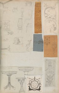Page from a Scrapbook Containing Drawings and Several Prints of Architecture by Workshop of Charles Percier, Workshop of Pierre