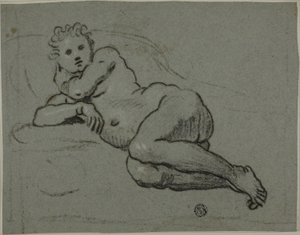 Reclining Nude by Workshop of Domenico Tintoretto
